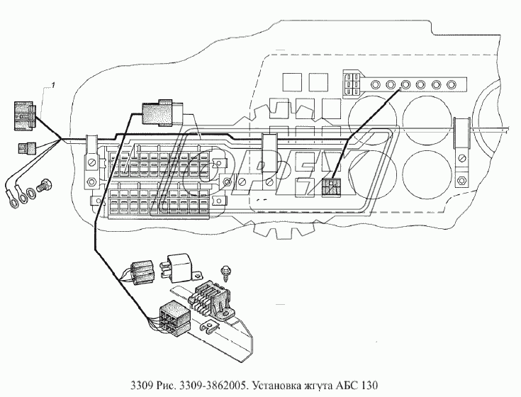 Установка жгута АБС 130